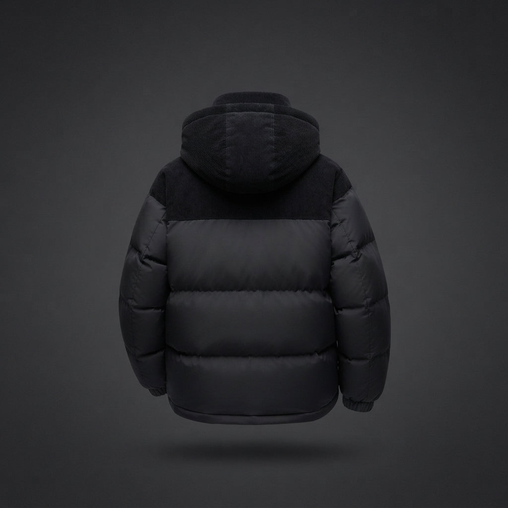 Giubbotto Puffer Uomo Bicolore con Cappuccio Staccabile
