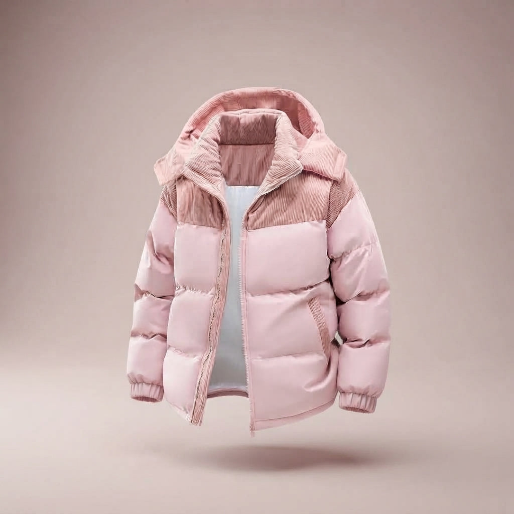 Giubbotto Puffer Uomo Bicolore con Cappuccio Staccabile