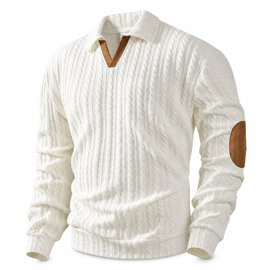 Maglione girocollo uomo trecce in rilievo