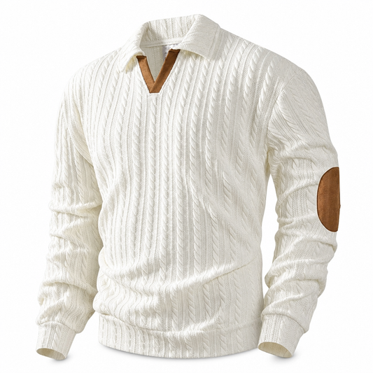 Maglione girocollo uomo trecce in rilievo