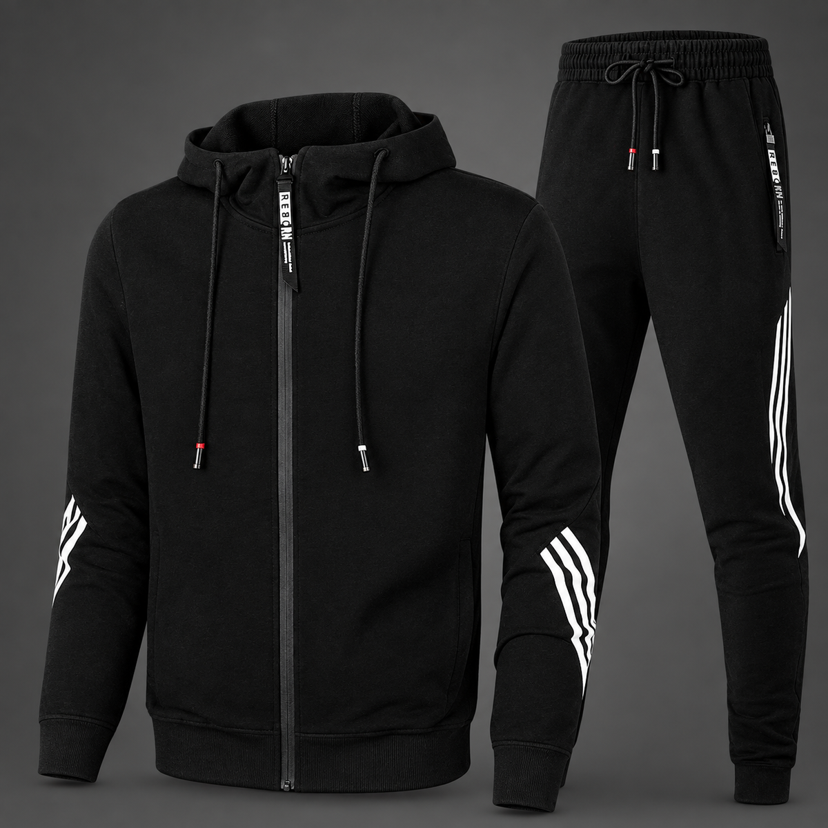 Tuta Uomo Completa – Felpa con Zip e Cappuccio + Pantaloni Jogger