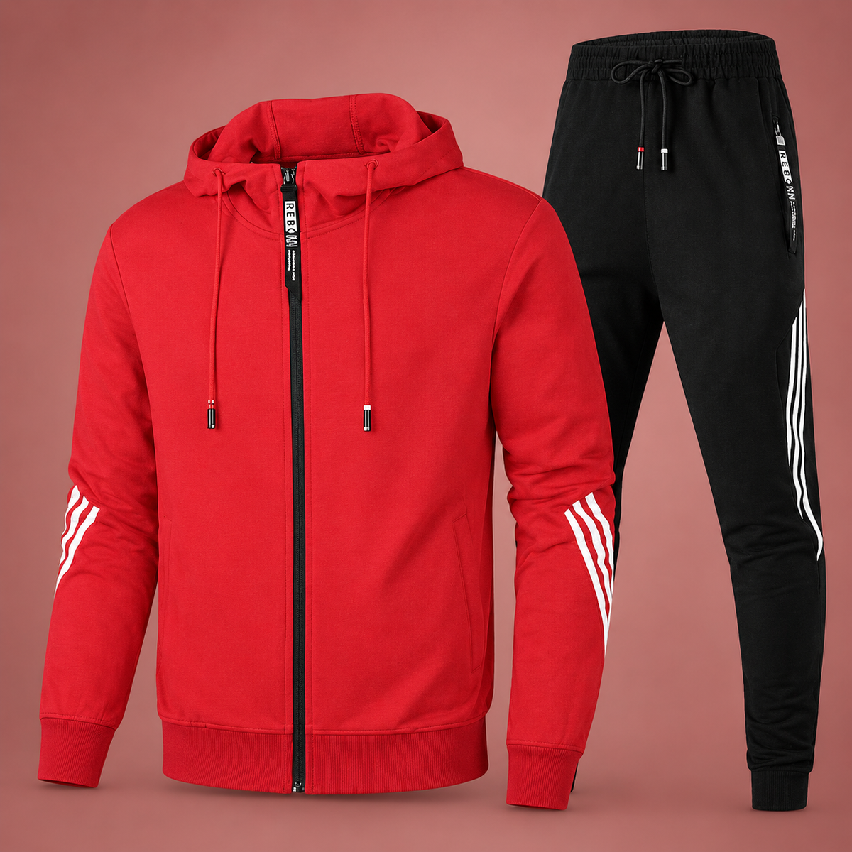 Tuta Uomo Completa – Felpa con Zip e Cappuccio + Pantaloni Jogger